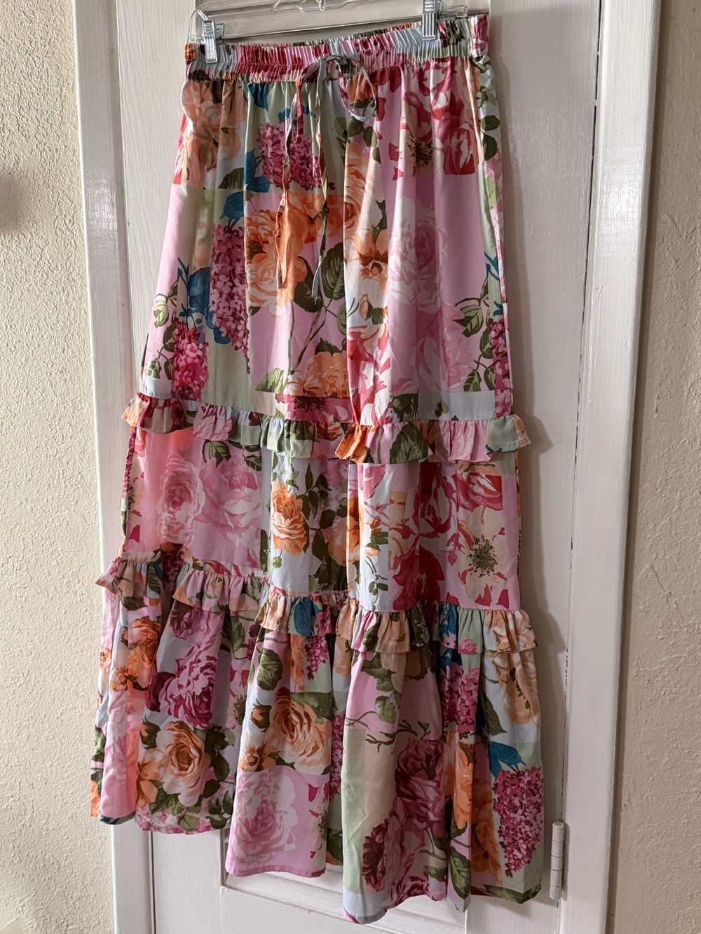 Her Destiny Floral Print Ruffle Tiered Boho Maxi Skirt - Picture 2 of 4